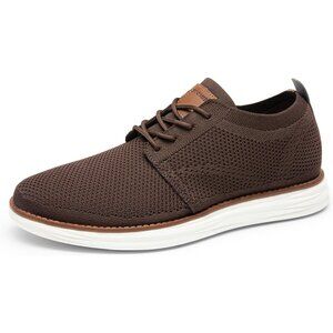 ⚡Men Brown Knit Flex Breeze Mesh Oxfords Lace-Up Lightweight Walking Sneaker